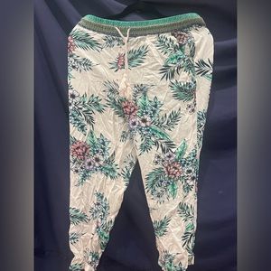Vintage America Beach pants with cuff bottom and drawstring waist